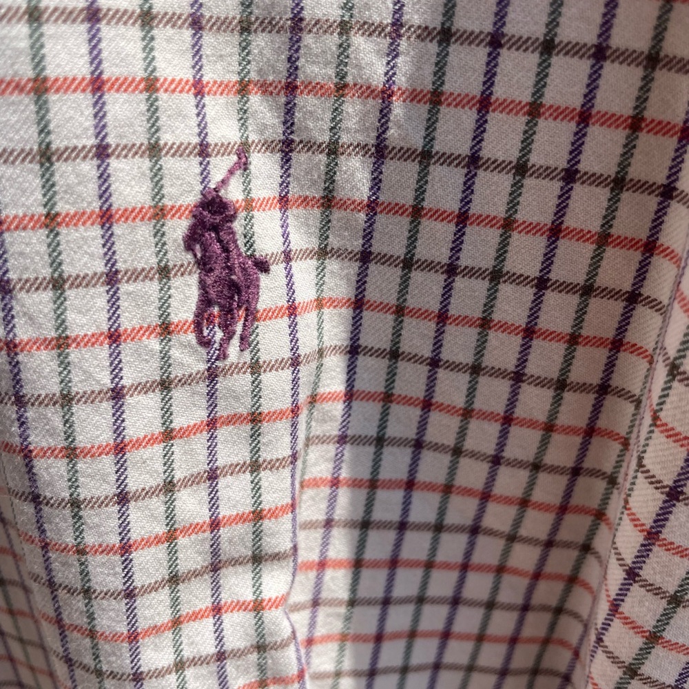 Polo by Ralph Lauren Checkered Shirt with Purple Accent